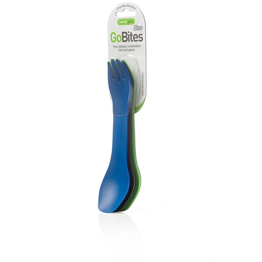 Фото Ложко-виделка Humangear GoBites Uno 3-Pack Blue/Gray/Green