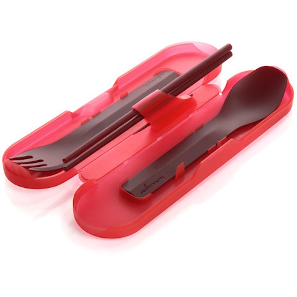 Фото Набір приборів для їжі Humangear GoBites Quattro Red
