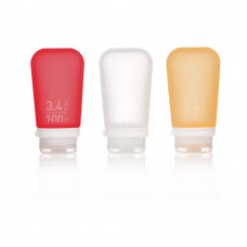 Набор силиконовых бутылочек Humangear GoToob+ 3-Pack Large Clear/Red/Orange
