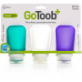 Набор силиконовых бутылочек Humangear GoToob+ 3-Pack Medium Clear/Green/Blue фото 1