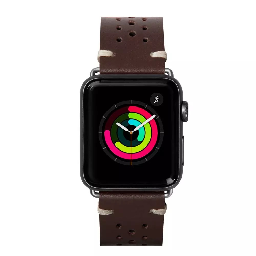 Фото Ремінець LAUT Heritage з міцної перфорованої натуральної шкіри для Apple Watch 1-5 розмір 42/44 мм, бордовий (LAUT_AWL_HE_BR)