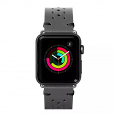 Ремінець LAUT Heritage з міцної перфорованої натуральної шкіри для Apple Watch 1-5 розмір 42/44 мм, сланцево-сірий (LAUT_AWL_HE_GY)
