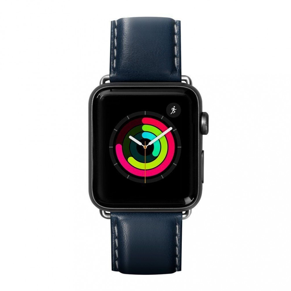 Фото Ремінець LAUT Oxford з преміальної Nappa шкіри для Apple Watch 1-5 розмір 42/44 мм, індиго (LAUT_AWL_OX_BL)