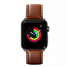 Ремінець LAUT Oxford з преміальної Nappa шкіри для Apple Watch 1-5 розмір 42/44 мм, тобако (LAUT_AWL_OX_BR)