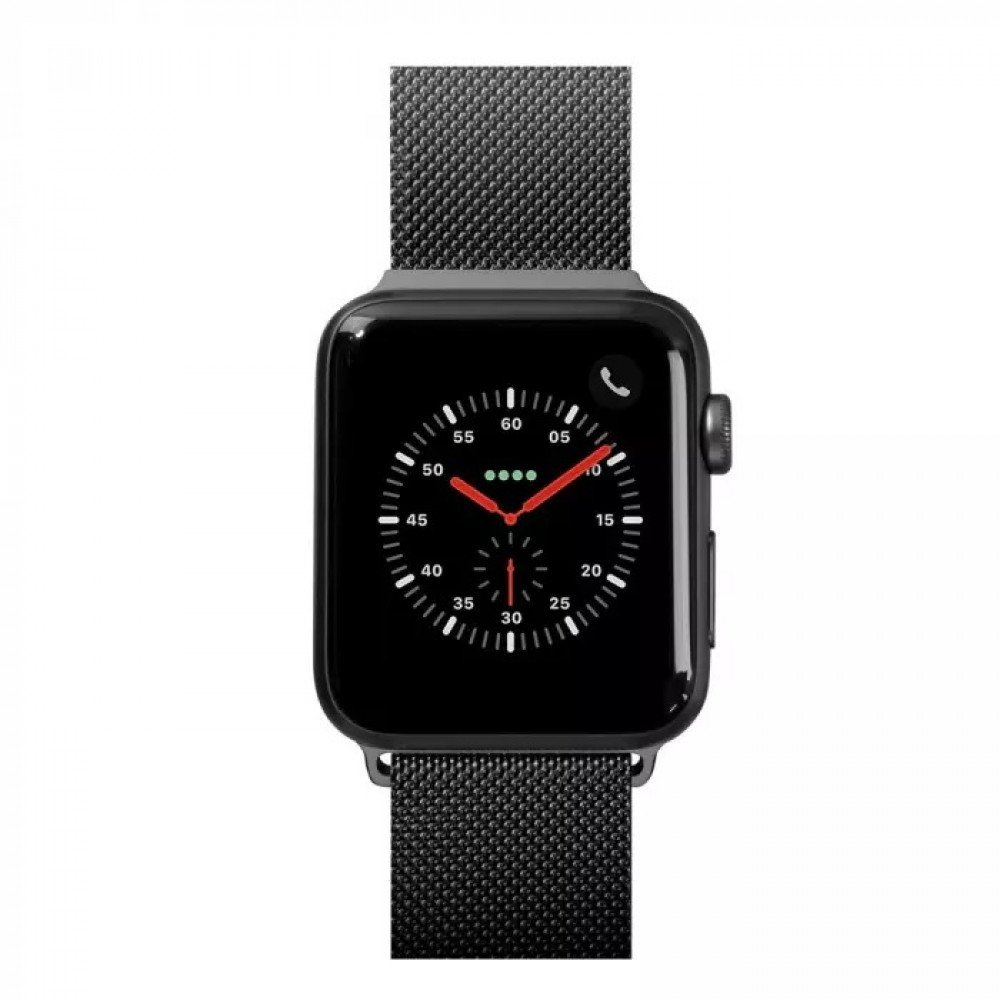 Фото Ремінець LAUT Steel Loop з сталевого міланського плетіння для Apple Watch 1-5 розмір 42/44 мм, чорний (LAUT_AWL_ST_BK)