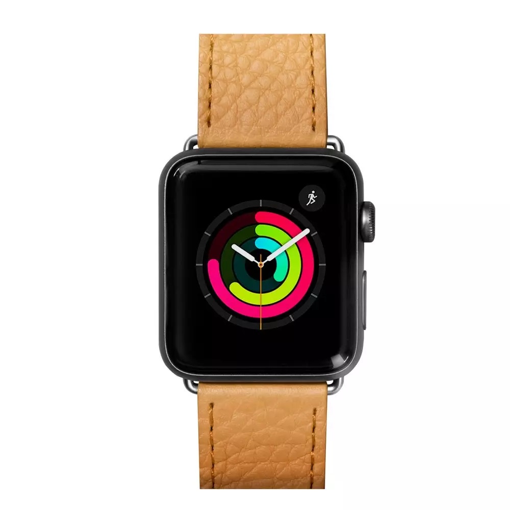Фото Ремінець LAUT Milano з італійської натуральної шкіри для Apple Watch 1-5 розмір 38/40 мм, охра (LAUT_AWS_ML_BR)