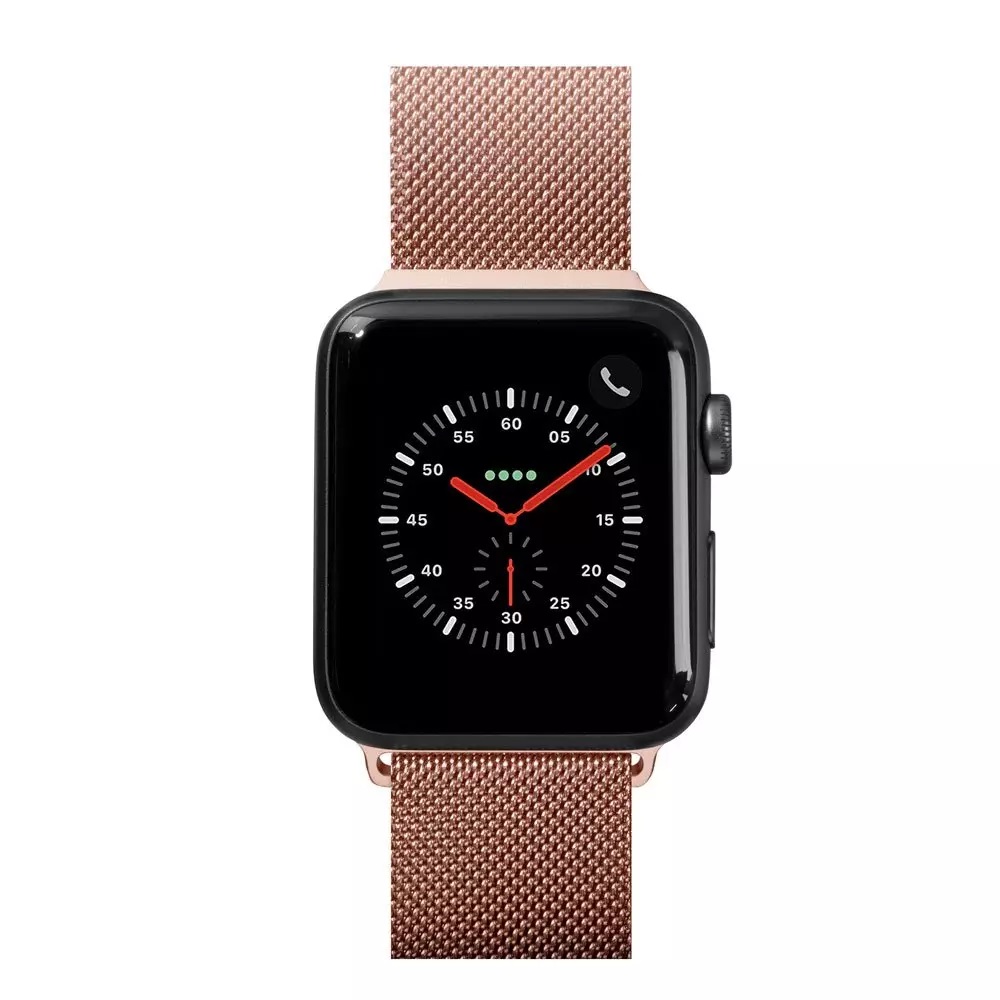 Фото Ремінець LAUT Steel Loop з сталевого міланського плетіння для Apple Watch 1-5 розмір 38/40 мм, рожево-золотий (LAUT_AWS_ST_RG)