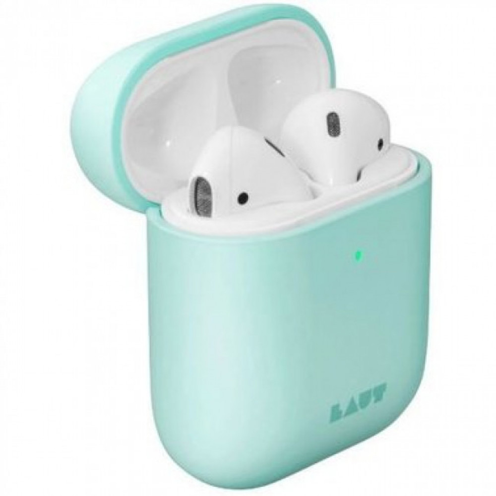 Фото Чохол LAUT HUEX Pastels для AirPods з твердого полікарбонату з м'яким гумовим покриттям, м'ятний (L_AP_HXP_MT)