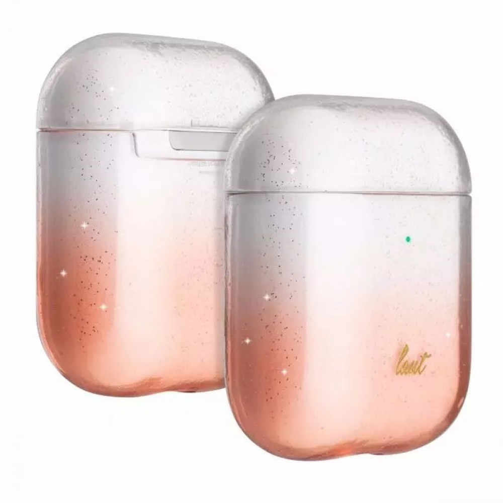 Фото Чохол LAUT Ombre Sparkle для AirPods з ультра легкого полікарбонату із захисним покриттям від подряпин і відколів, персиковий (L_AP_OS_P)