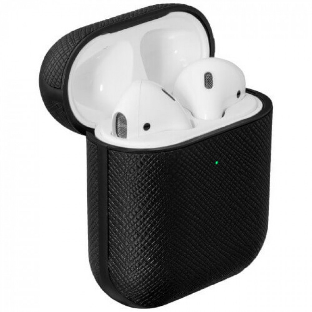 Фото Чохол LAUT Prestige для AirPods з преміальної сафьянової PU шкіри, чорний (L_AP_PRE_BK)