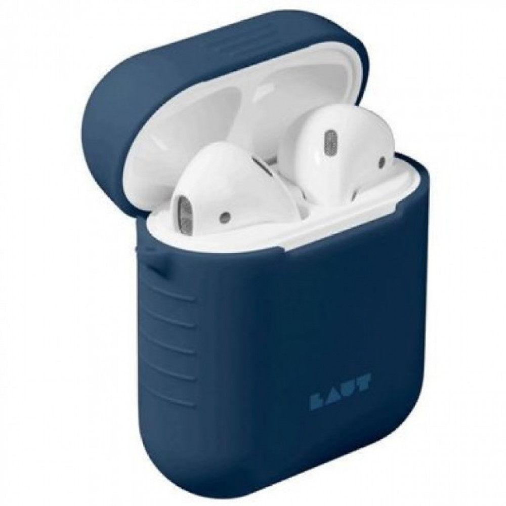 Фото Чохол LAUT Pod для AirPods з високоякісної силіконової гуми з захисним шаром від подряпин і потертостей, блакитний (LAUT_AP_POD_BL)