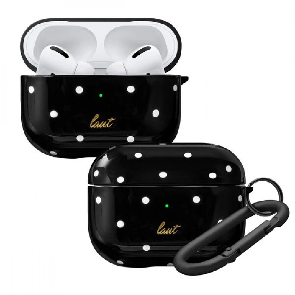 Фото Чохол LAUT Dotty для AirPods Pro, твердий полікарбонат, чорний з білими крапками (L_APP_DO_BK)