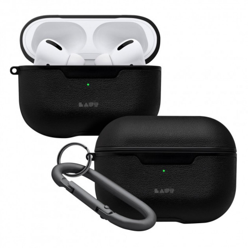 Фото Чохол LAUT Oxford для AirPods Pro, веган-шкіра, чорний (нуар) (L_APP_OX_BK)