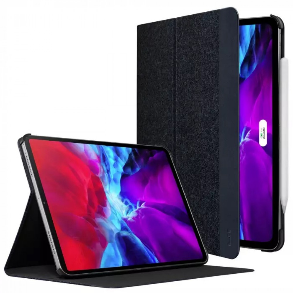 Фото Чохол-книжка LAUT Inflight Folio для iPad Pro 12.9 (2020/2018) з плетеної тканини і преміальної PU шкіри, індиго (L_IPP20L_IN_BL)
