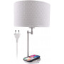 Настільна LED лампа Macally з бездротовою зарядкою Qi 10W і зарядним USB-А портом (5V, 2A), біла (LAMPCHARGEQI-E) фото 1