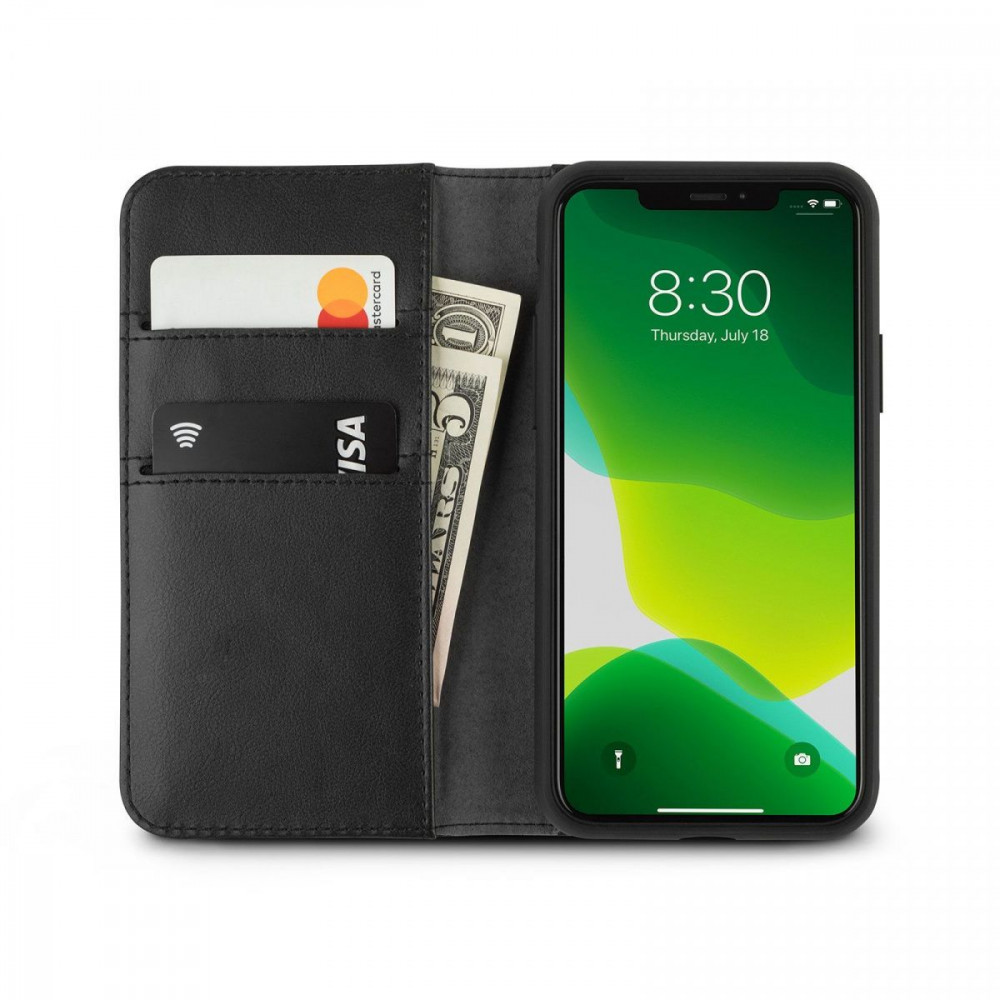 Фото Чохол-накладка Moshi Overture Premium Wallet Case Jet Black for iPhone 11 Pro Max (99MO091013)