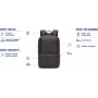 Рюкзак антивор Metrosafe X 20L, 6 степеней защиты, Сірий фото 7