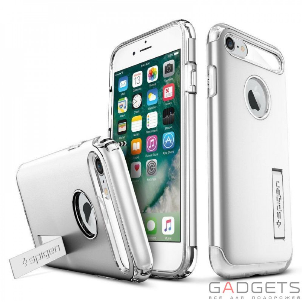 Фото Чехол-накладка Spigen Case Slim Armor Satin Silver для iPhone 7 (SGP-042CS20305)