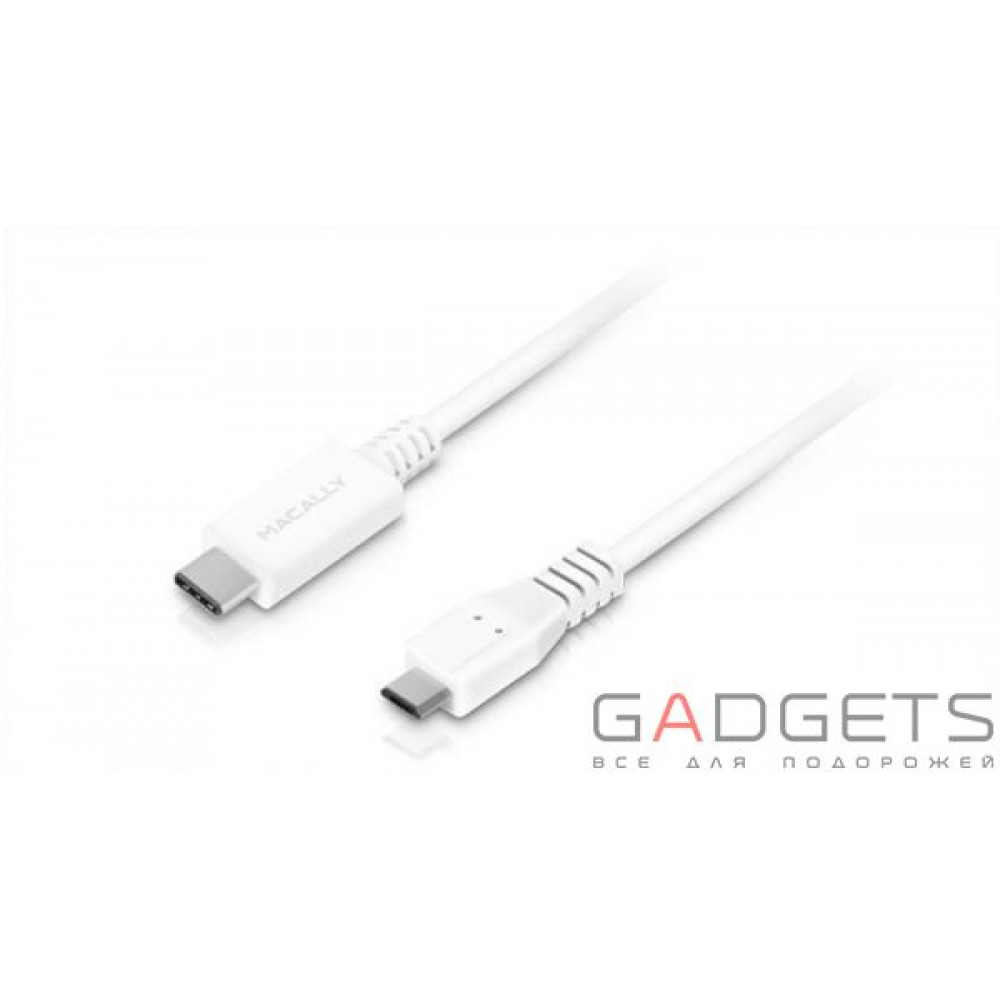 Фото Кабель для передачі даних Macally USB-C Charge/Sync Cables білий (UC3UA3-W)