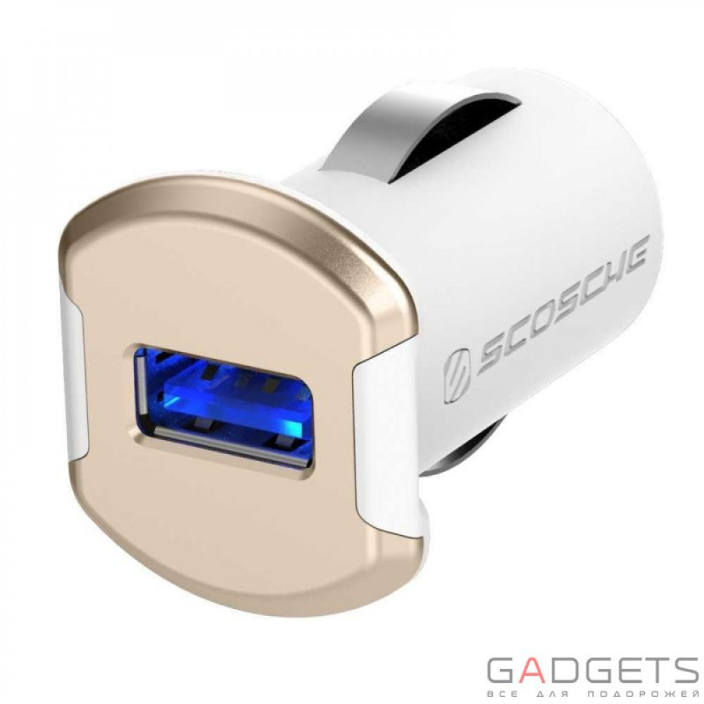 Фото Автомобильное зарядное устройство Scosche Car Chargers 1 X USB ports бело/золотое (USBC121MGD)
