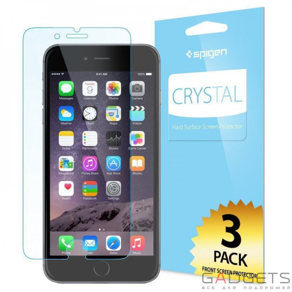 Фото Набор защитных пленок (экран 3 шт) Spigen Screen Protector Crystal (3 pcs of Front) for iPhone 6 Plus/6S Plus (SGP10873)