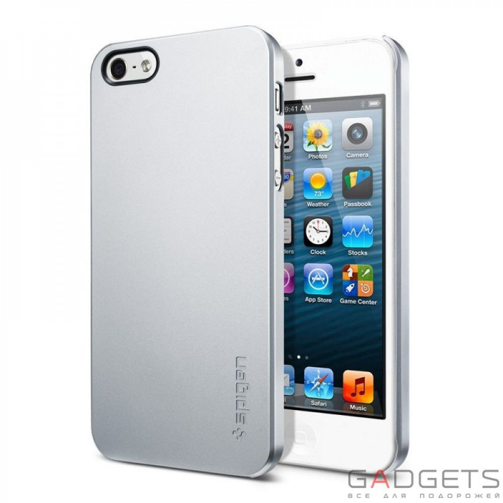 Фото Чохол-накладка SGP Case Ultra Thin Air Series Satin Silver для iPhone SE/5/5S (SGP09538)