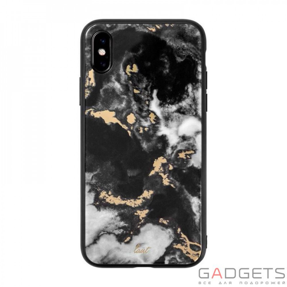Фото Чехол-накладка Laut Mineral Glass для iPhone 11, черный минерал