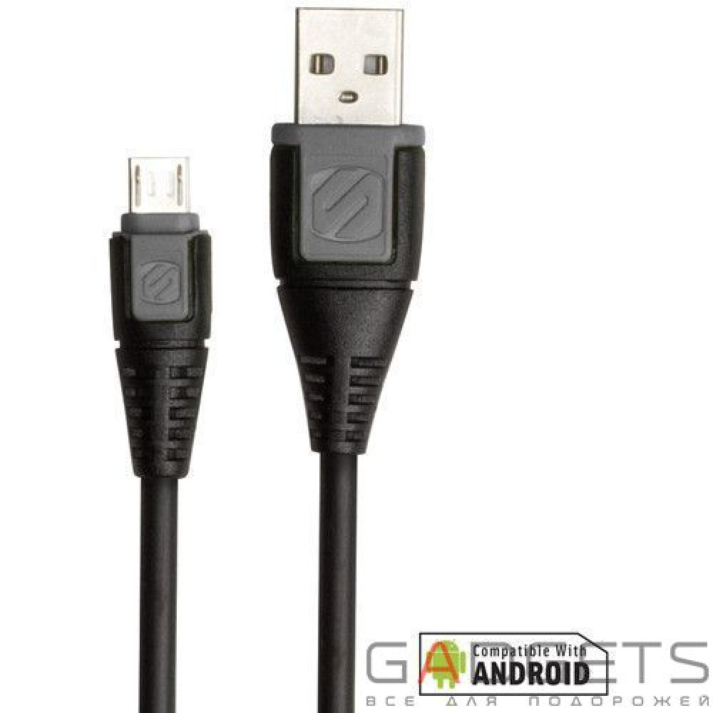 Фото Кабель для передачі даних Scosche Premium Micro USB Cables чорний з сірою вставкою (USBM3)