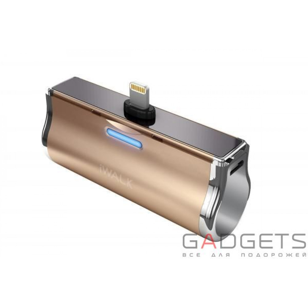 Фото Внешний аккумулятор iWALK Link 3000L Compact rechargeable docking backup battery 3000 mAh for Apple Lighting Gold