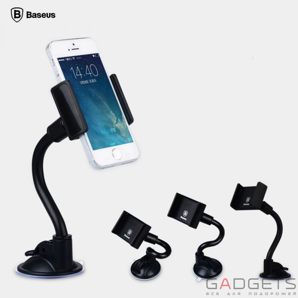 Фото Автомобильный держатель для смартфона Baseus Curve Car Mount Black