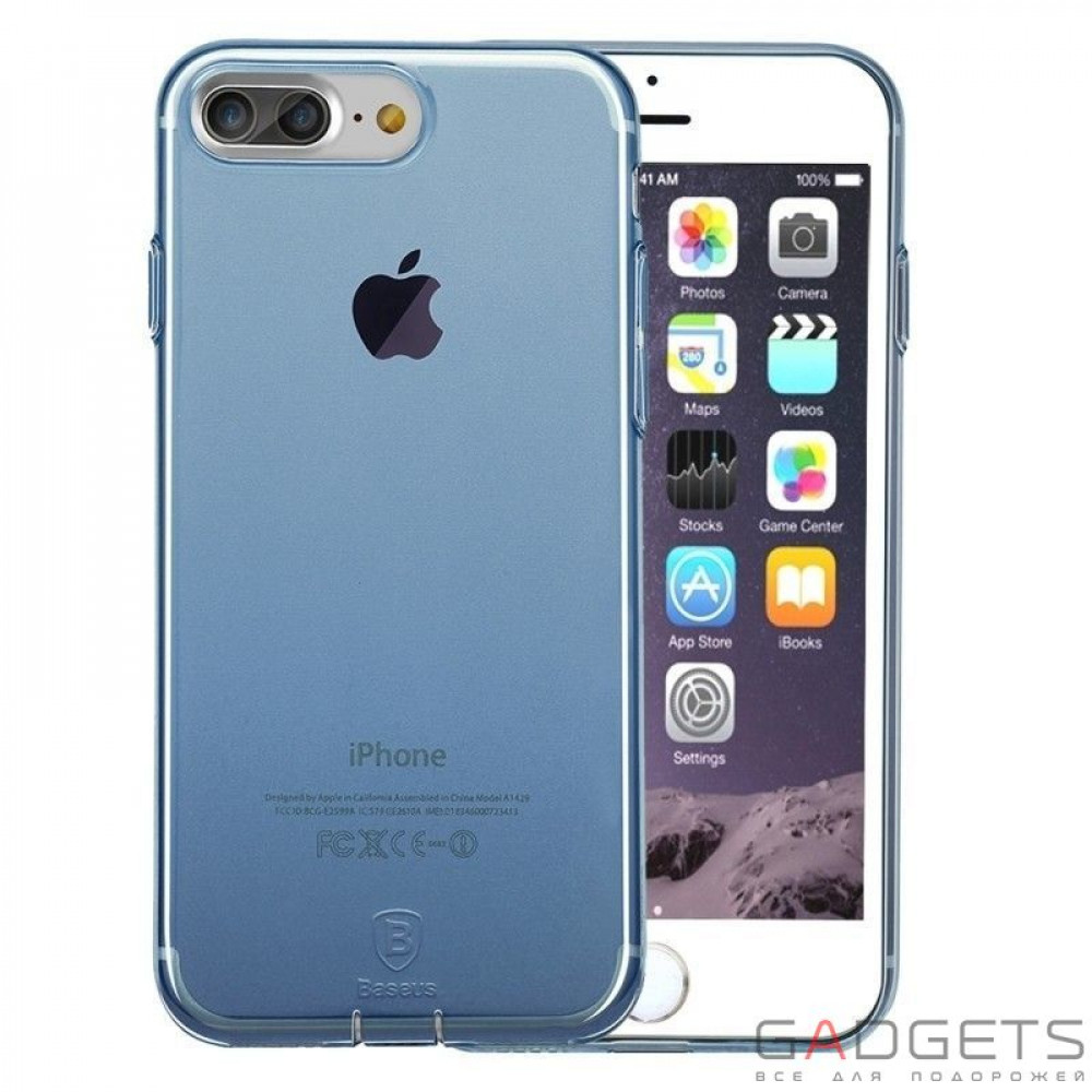 Фото Чехол-накладка Baseus Simple Series Case (Clear) For iPhone 7 Plus Transparent Blue
