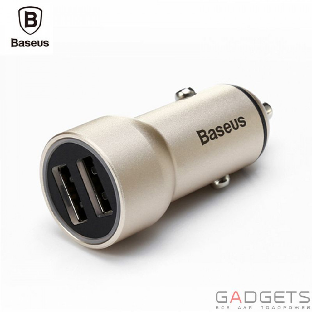 Фото Автомобільний зарядний пристрій Baseus Small Giant Metal Car Charger Gold