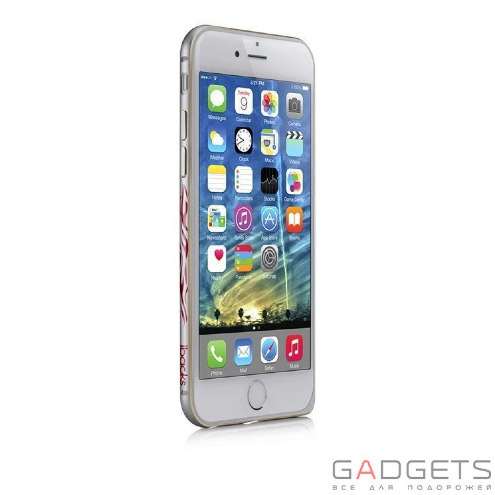 Фото Чехол-бампер iBacks Aluminium Cameo Flame Series Bumper Black for iPhone 6 4.7''