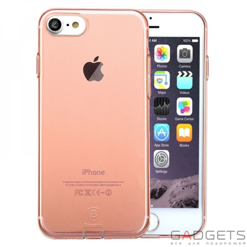 Фото Чехол-накладка Baseus Simple Series Case (Clear) For iPhone 7 Transparent Rose Gold
