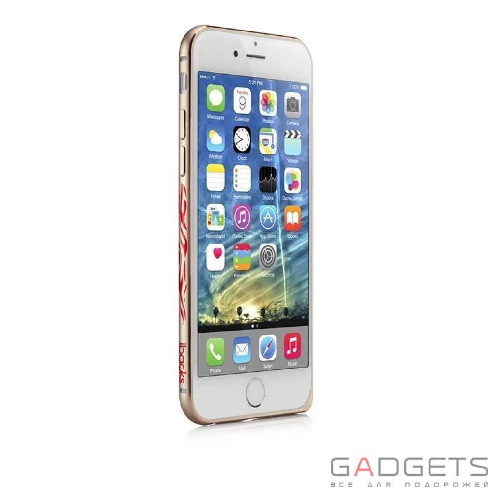 Фото Чехол-бампер iBacks Aluminium Cameo Flame Series Bumper Gold for iPhone 6 4.7''