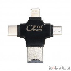 Переходник COTEetCI 4-in-1 Card Reader Black (CS5125-BK)