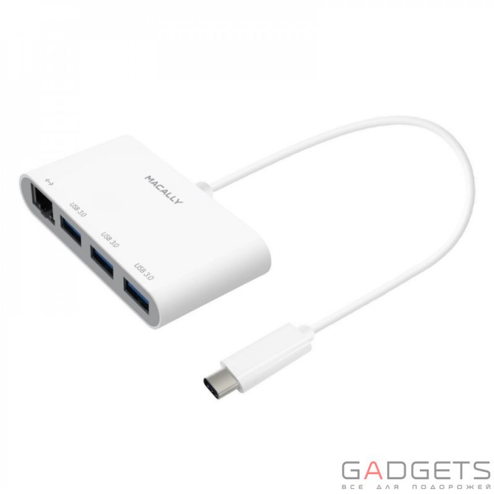 Фото Адаптер Macally USB-C Multiport Adapter Series white (UCHUB3GB)