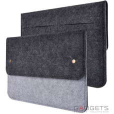 Чехол-конверт Gmakin для Macbook 12 черно-серый (GM05-12)