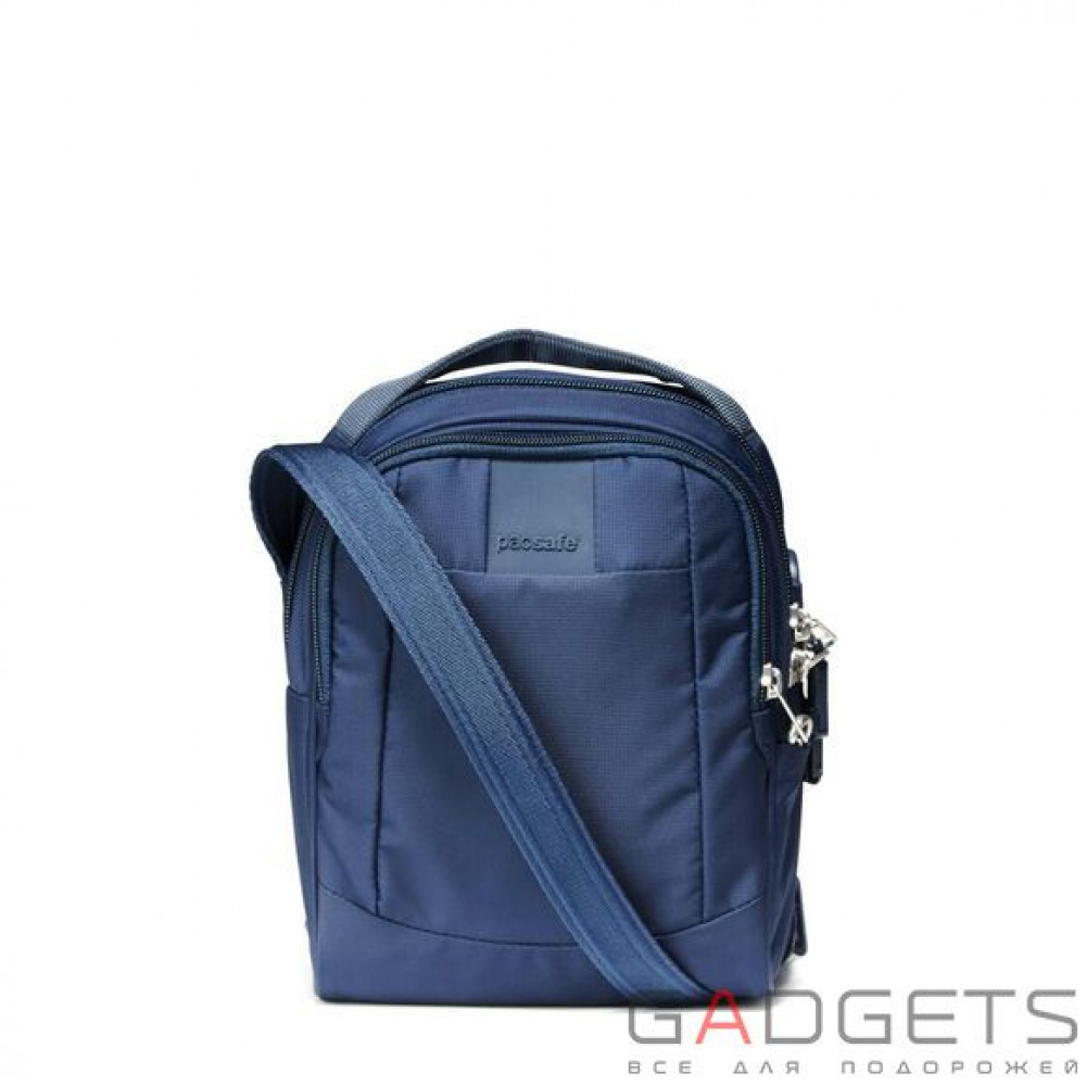 Фото Сумка через плечо, вертикальная, антивор Pacsafe Metrosafe LS100, 5 степеней защиты, синяя