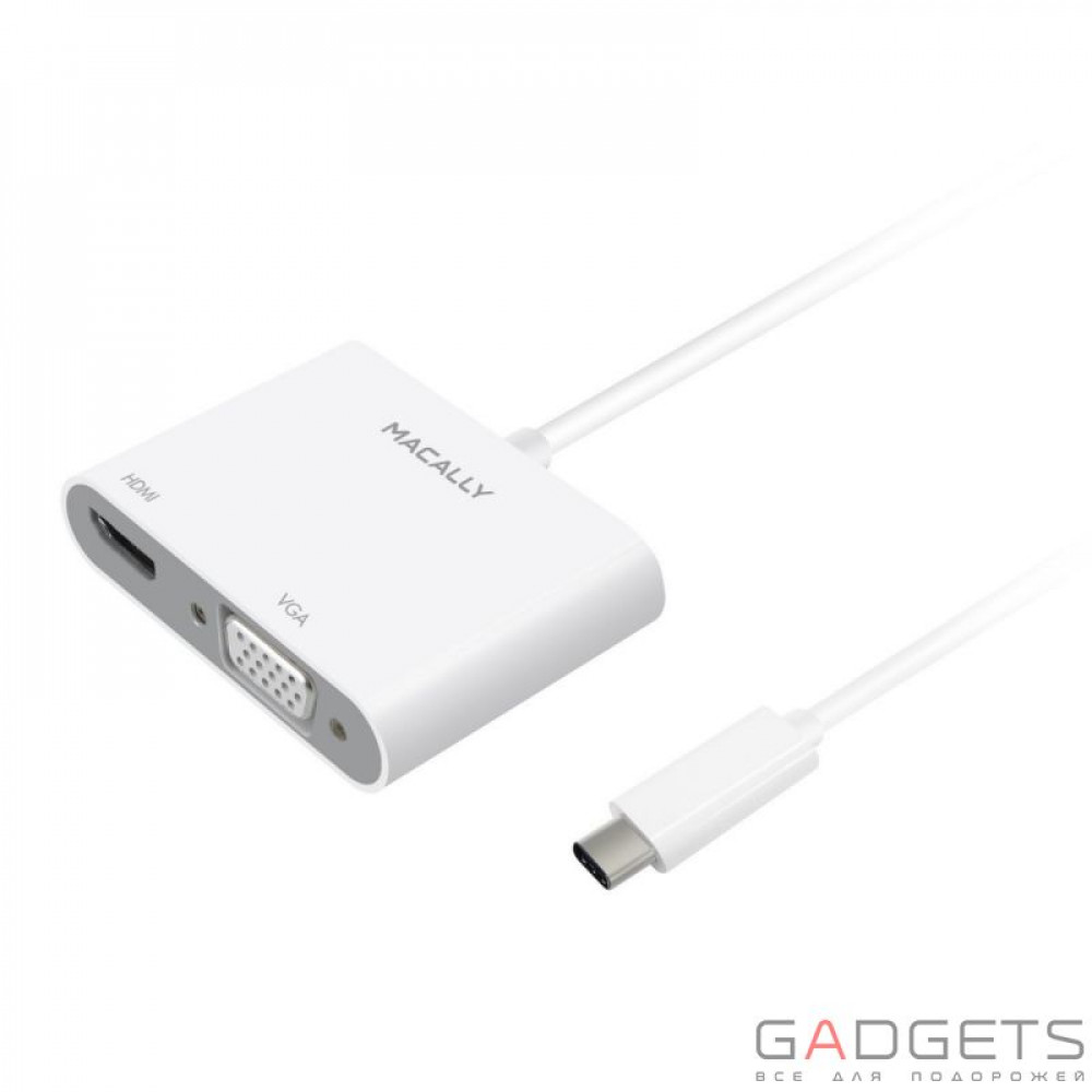 Фото Адаптер Macally USB-C Adapter Series white (UCVH4K)