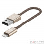 Кабель для зарядки и синхронизации Lab.C Lightning Leather Cable A.L Champagne Gold (1.8 m) (LABC-511-GD) фото 0
