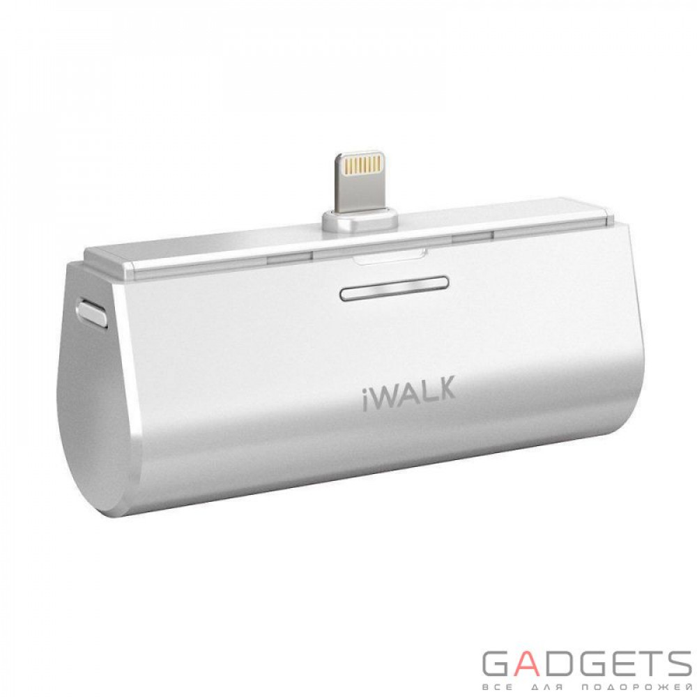 Фото Зовнішній акумулятор iWALK Link 3000L Compact rechargeable docking backup battery 3000 mAh for Apple Lighting White