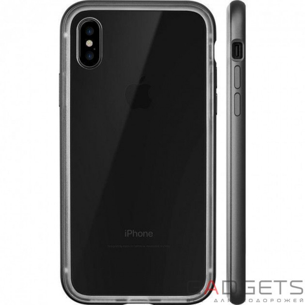 Фото Чохол Laut EXO-FRAME Aluminium bampers для iPhone Х Matt Black (LAUT_iP8_EXI_GM)
