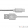 Кабель COTEetCI M20 TYPE-C Cable Silver Nylon, 1.2M фото 0