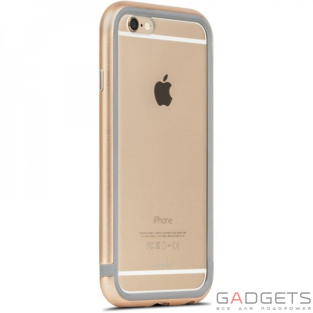 Фото Чехол-бампер Moshi iGlaze Luxe Metal Bumper Case Satin Gold для iPhone 6/6S (99MO079253)
