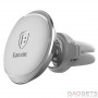 Автомобільний тримач Baseus Magnetic Air Vent Car Mount Holder with Cable Clip Silver (SUGX-A0S) фото 0