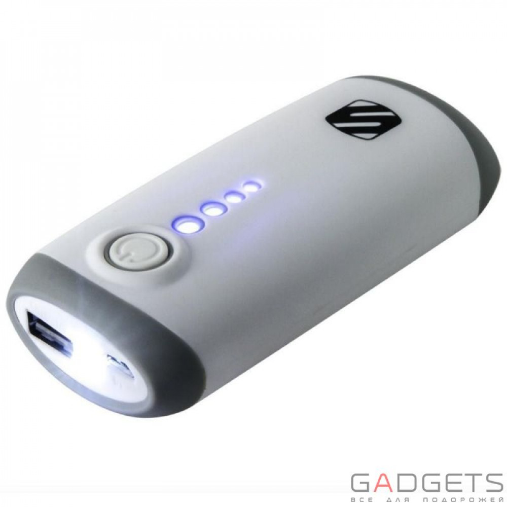 Фото Зовнішній акумулятор Scosche Portable Backup Battery wLED Light white (PB5200WTI)