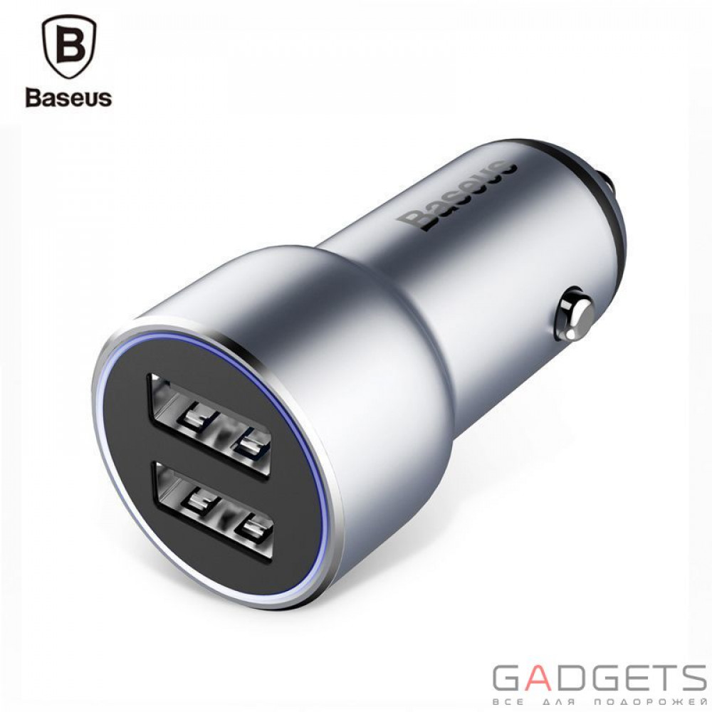 Фото Автомобильное зарядное устройство Baseus Small Giant Metal Car Charger Sky Gray