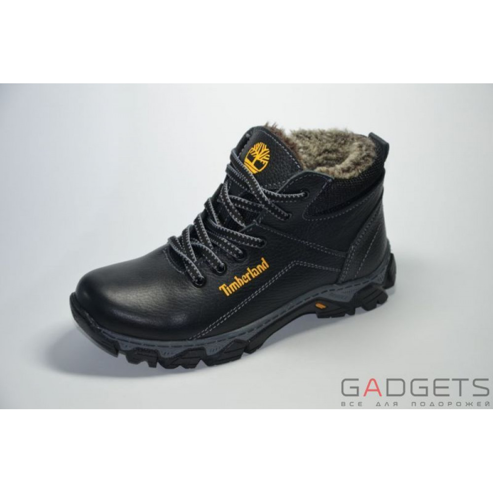 Фото Детские кожаные ботинки Timberland зима