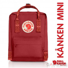 Рюкзак Fjallraven Kanken Mini Deep Red-Folk Pattern (23561.325-903)